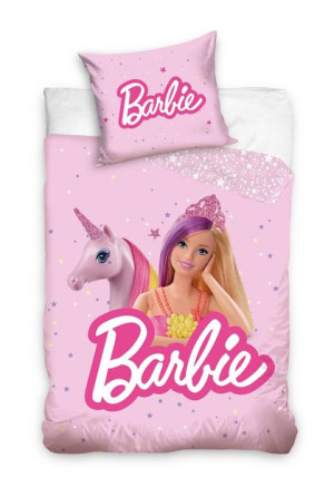 Pościel bawełna 100x135 Barbie i Jednorożec