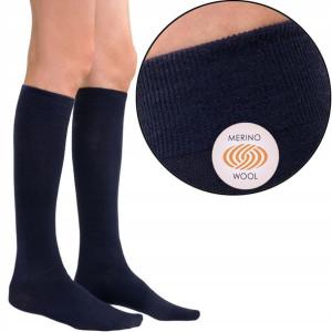 Steven 130 Podkolanówki Damskie Merino navy 35-37
