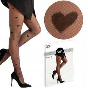Gatta rajstopy Funny 13 20 den Lycra w serca 4-L