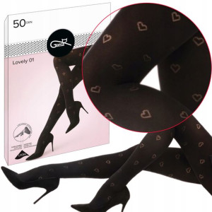 Gatta rajstopy Lovely 01 50 den serca nero 2-S
