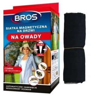 Moskitiera magnetyczna drzwi czarna Bros 220x160cm
