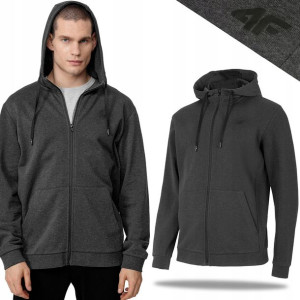 Bluza Męska 4F Rozpinana Bawełniana Dresowa Kaptur