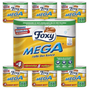 Papier toaletowy FOXY MEGA DŁUGI 4 rolki x 7 sztuk