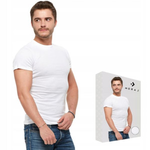 Moraj T-shirt Koszulka 950-001 Bawełna biały 2XL