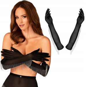 Obsessive Milladis Rękawiczki z koralikami S/M/L