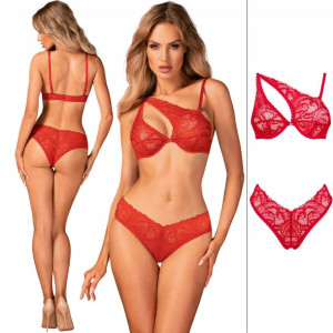 Obsessive Atenica Set Komplet Bielizny Red XS/S