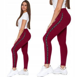 Moraj Legginsy z Wysokim Stanem 1600-070 Czerwony L/XL