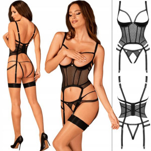 Obsessive Lanelia Gorset i Stringi XS/S + gratis
