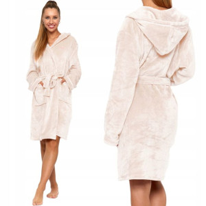 Moraj Gruby Szlafrok Damski Frotte 6500-002 beż XL