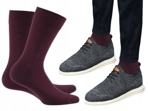 Skarpety Męskie Wola Casual, Bordowe, 42/44