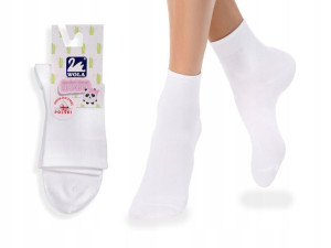 Skarpety bezuciskowe WOLA Bambus White 05A, 36-38