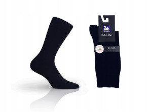Skarpety WOLA PERFECT MAN bawełna navy, 39/41