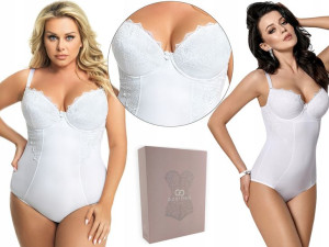 Modelujące BIAŁE body GORSENIA G184 LIVIA, 80C