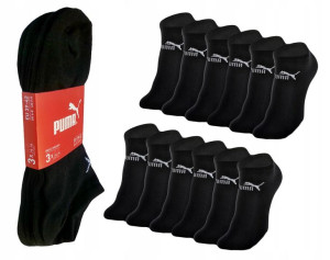 PUMA BASIC STOPKI , CZARNE , Unisex , 2x3pak 43/46