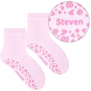 Steven 164 Skarpety dla dzieci z ABS różowe 26-28