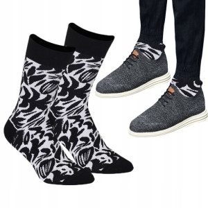 Skarpety Męskie Wola Casual Liście Bia/czar 41/44