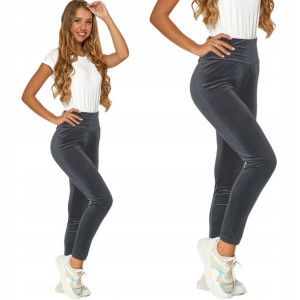 Moraj Miękkie Legginsy Welurowe 1600-051 grey 3XL