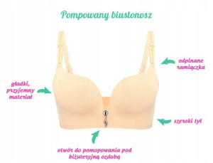 PUSH UP Biustonosz Pompowany LET'S PUSH BEŻOWY 75B
