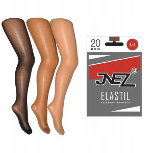 Inez rajstopy gładkie Elastil 20 den sahara 3-L