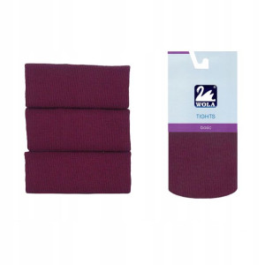 Rajstopy bawełniane Wola Basic,RED PLUM 90,116-122