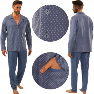 Sesto Senso Piżama Męska Bawełna Kotwice jeans 2XL