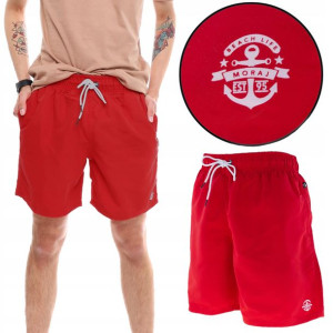 MORAJ Szorty Kąpielowe Plażowe 2400-001 Red M