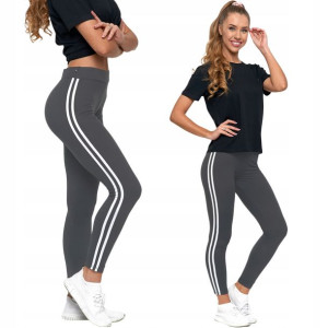 Moraj Legginsy długie z Lampasem 1200-016 Szary - S/M