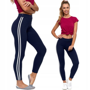 Moraj Legginsy długie z Lampasem 1200-016 Granat - S/M