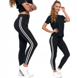 Moraj Legginsy długie z Lampasem 1200-016 Czarny - S/M