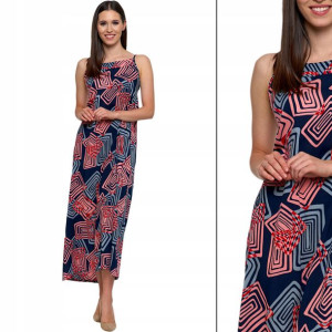 Moraj Elegancka Sukienka Maxi 2400-003 navy S