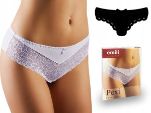 EMILI Pexi Koronkowe Figi Microfibra czarny S