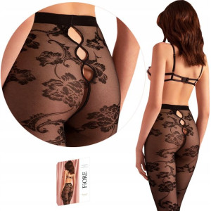 Fiore rajstopy Wild Dream 30 den łezki czarne 3-M