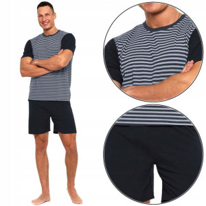 Piżama męska Moraj 4600-002 krótki rękaw NAVY 3XL