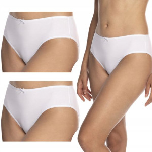 LAMA wygodne figi bikini bawełna białe 3-PAK L