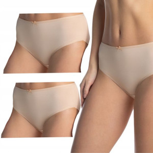 LAMA wygodne figi bikini bawełna beżowe 3-PAK S