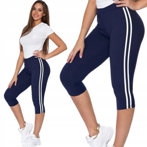 Legginsy 3/4 z Lampasem MORAJ 1100-016 Granat - S/M