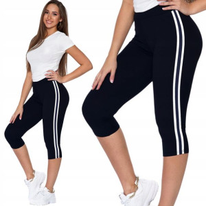 Moraj Legginsy 3/4 z Lampasem 1100-016 Czarny S/M