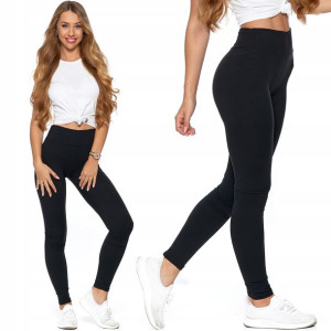 Moraj Legginsy z Wysokim Stanem 1000-018B Czarny L/XL
