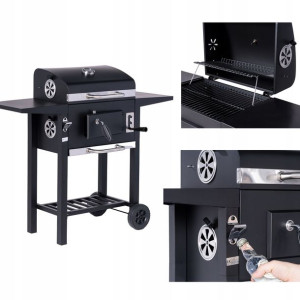 Grill Gril Węglowy Ogrodowy Pokrywa Popielnik