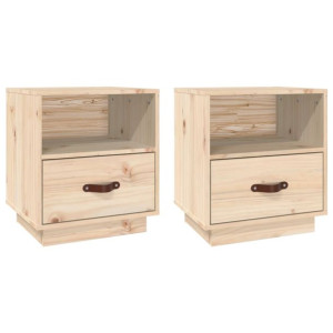Szafki nocne, 2 szt., 40x34x45 cm, lite drewno sosnowe