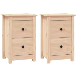 Szafki nocne, 2 szt., 40x35x61,5 cm, lite drewno sosnowe