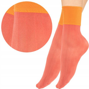 Fiore Skarpetki Wzorzyste Granny Chic 20 den Coral