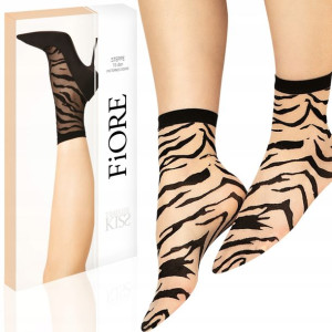 Fiore Skarpetki Wzorzyste Steppe 15 den Black/Nude
