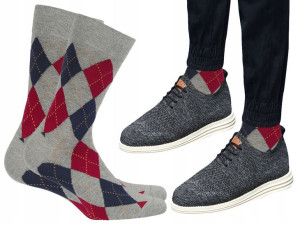 Skarpety Męskie Wola Casual, Romby Q14, 45/47