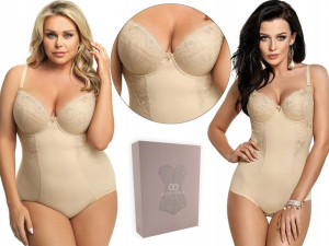 Modelujące BEŻOWE body GORSENIA G184 LIVIA, 75D