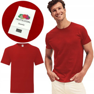 T-shirt Fruit Of The Loom Iconic Czerw XL Cotton