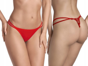 Ewana 008 Seksowne Stringi z paseczkami Czerwone S