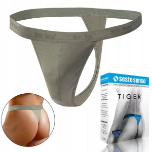 Stringi męskie SESTO SENSO TIGER, CIEMNY BEŻ, XL