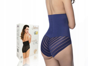 JULIMEX Figi Wysoka Talia 141 Mesh Granatowe M