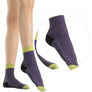 Fiore Skarpetki Wzorzyste Op-Art 40 den Dark Lilac